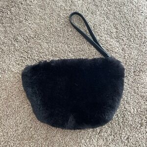 House of Harlow 1960 Faux Fur Clutch Wristlet‎ Evening Bag Party Purse